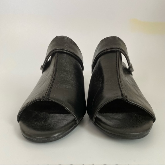 Aerosoles black faux leather open toe mule 7 - Picture 4 of 9